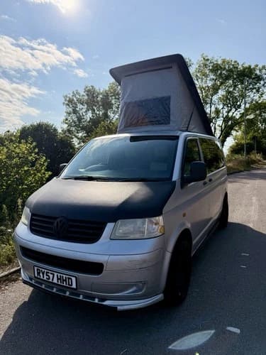 VW T5 Camper with Pop-Top Roof Fully Converted 174k Miles No VAT Camper Van Van — Volkswagen T5