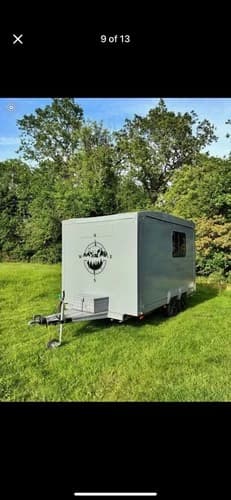 Off Grid Camper With Fixed Double Bed, Solar Panels, Diesel Heater, Kitchenette — Off Grid Camper With Fixed Double Bed, Solar Panels, Diesel Heater, Grid